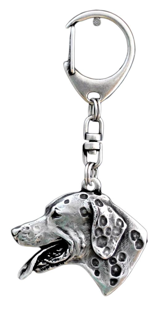 Dalmatian, Carriage Dog, Spotted Coach Dog - Silver-plated Key Ring with Dog, Handbag Decoration, Backpack Pendant by Art-Dog Brand