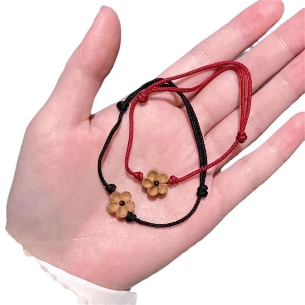 Resin Engraved Plum Blossom Red Rope Hand Rope Handmade Rope Woven Lucky Hand Rope Free
