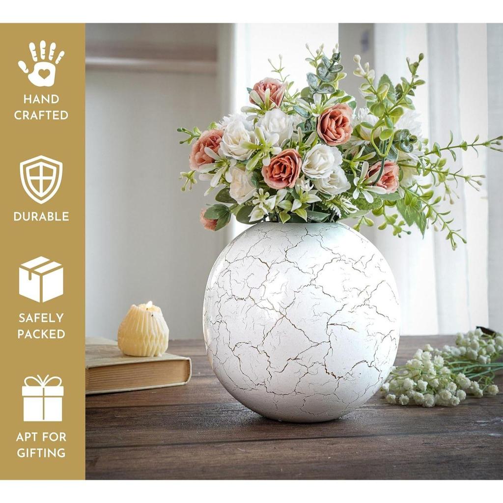 Metal Ball Vase for Home Decor|Round Flower Pot for Bedroom Living Room Office Wedding| | Best Gift |