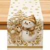 Santa Snowman Christmas Tablecloth Reindeer Poinsettia Table Runner Xmas Table Flag  Kitchen