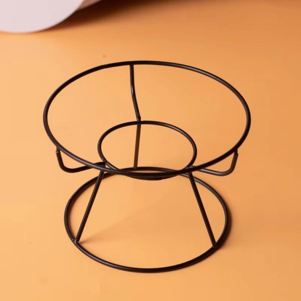 High-Foot Ceramic Raised Pet Bowl Large Diameter Neck Guard Slow Feeder Bowl Flat Face Cat Water Bowl Against Bloat