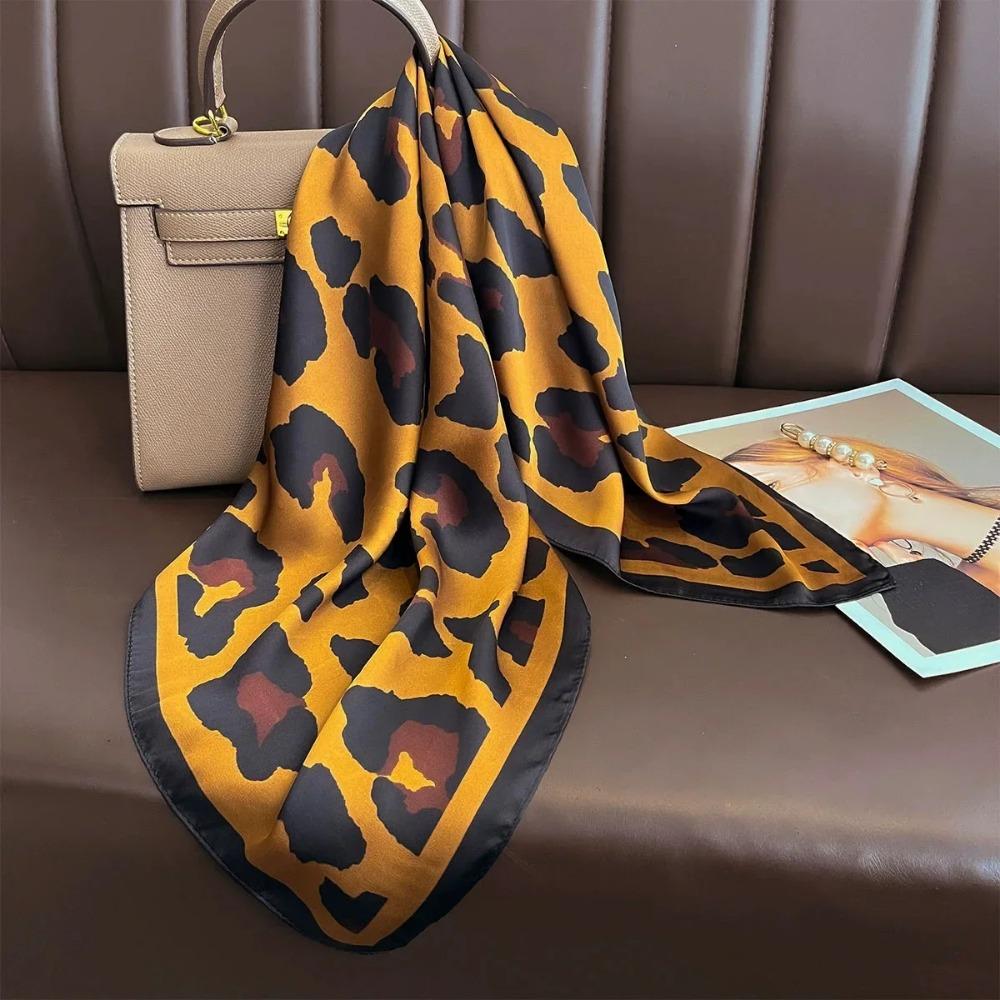 Fashion Luxury Brand 70cm Silk Feel Square Scarf Women Neck Tie Female Hair Bandana Headkerchief Shawl Wrap Hijab Echarpe