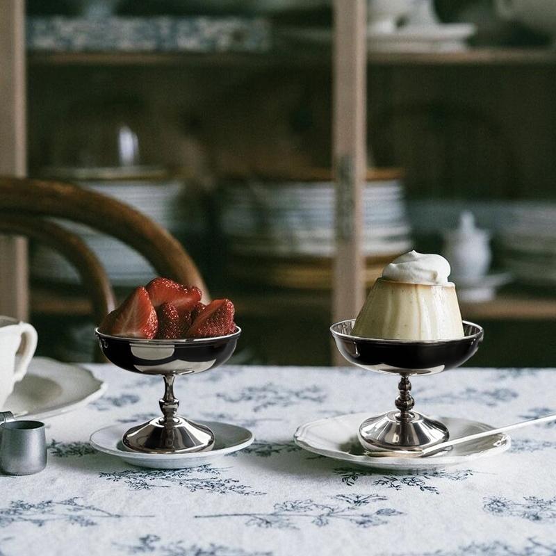 Stainless Steel Dessert Cup High Beauty Salad Bowl Multi-Function Ice Cream Cup