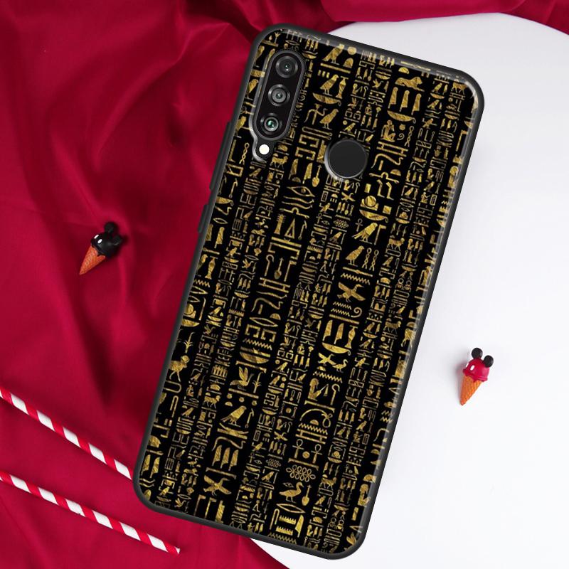 Ancient Egyptian Hieroglyphic For Huawei Nova 12i 11i 8i 12s 9 10 SE Y90 Y60 Y70 Y72 Y61 Y91 P20 P40 P30 Lite P60 Pro Case