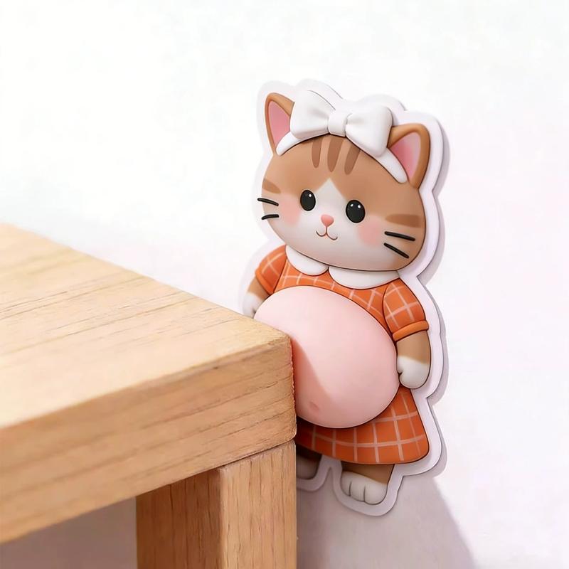 3D Fat Chai Dog Anti Collision Stickers DIY Cute Kitten Soft Silicone Self-Adhesive Stickers Children's Toy Birthday Gift