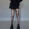 Japanese Style Women Sexy Fishnet Mesh Tights Stockings Harajuku Gothic Punk JK Asymmetric Patterned Cosplay Pantyhose
