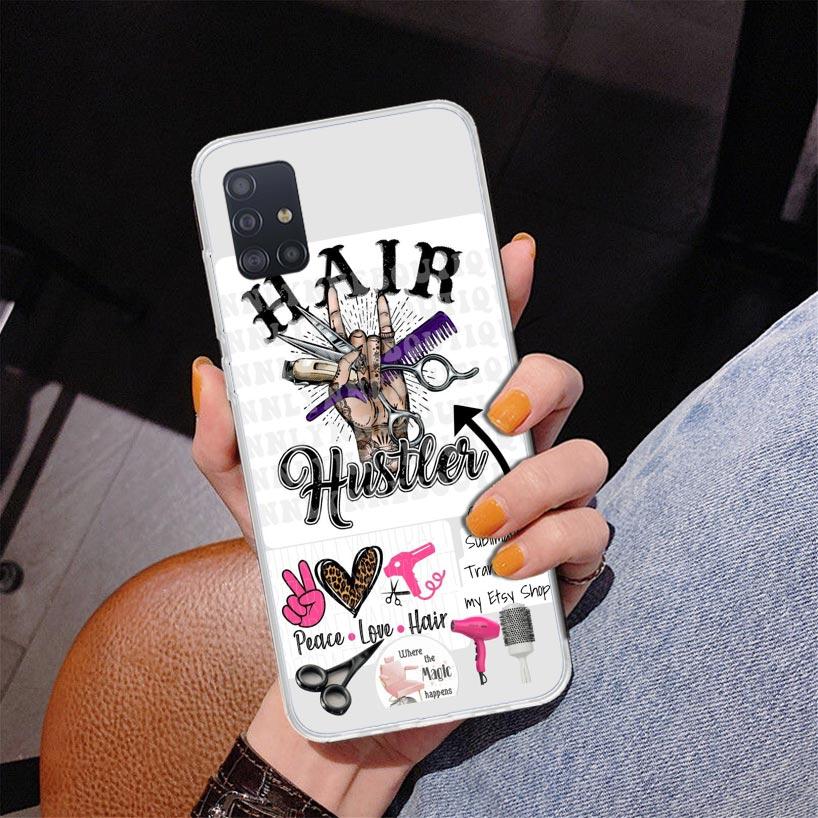Hair Stylist Scissors Brush Phone Case For Samsung Galaxy A52 A32 A22 A12 A51 A31 A50S A30S A20S A10S Note 20 Ultra 10 Plus S10