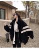 Plus Size Women's Lambswool Plush Zipper Hoodie Jacket - Thick, Warm, Stand Collar for Autumn/Winter