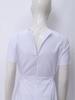 Women Scrubs Rompers Short Sleeve Front Big Patch Pockets Back Zipper Straight Wide Leg Jumpsuit Workwear for Doctor Nurse Medical Staff