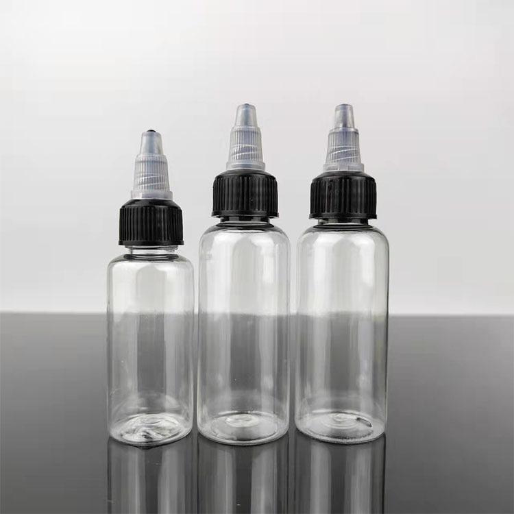 30, 50, 100ml Transparent PET Travel Bottle with Rotary Cap and Nozzle