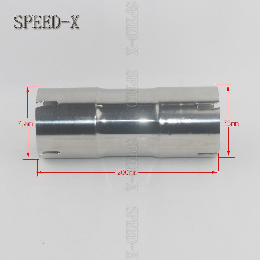 

304 stainless steel 51/63/70/76 mm on the nozzle clamp type round pipe with a total length of 200 mm 73mm-70mm-73mm