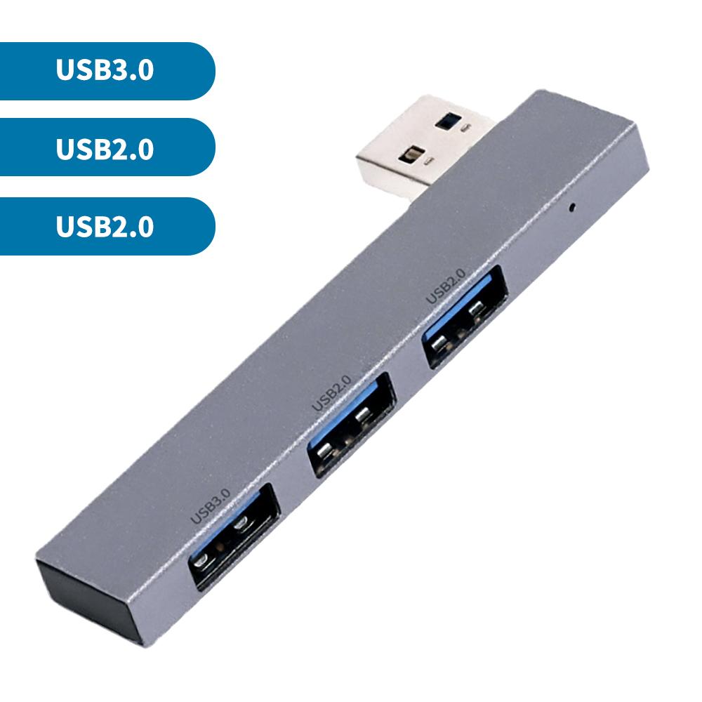 USB-концентратор Fonken 3 в 1, 3 порта, расширенный разъем USB к USB3.0/USB2.0/тип C2.0, разветвитель PD, аксессуары для ПК, ноутбуков 1x USB 3.0+2x USB 2.0 серый