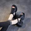 Fashion 5CM Summer Shoes Women Thick Heel Sandals New Design Hook&Loop Genuine Leather Open Toe Casual Platform Sandals Ladies Slippers