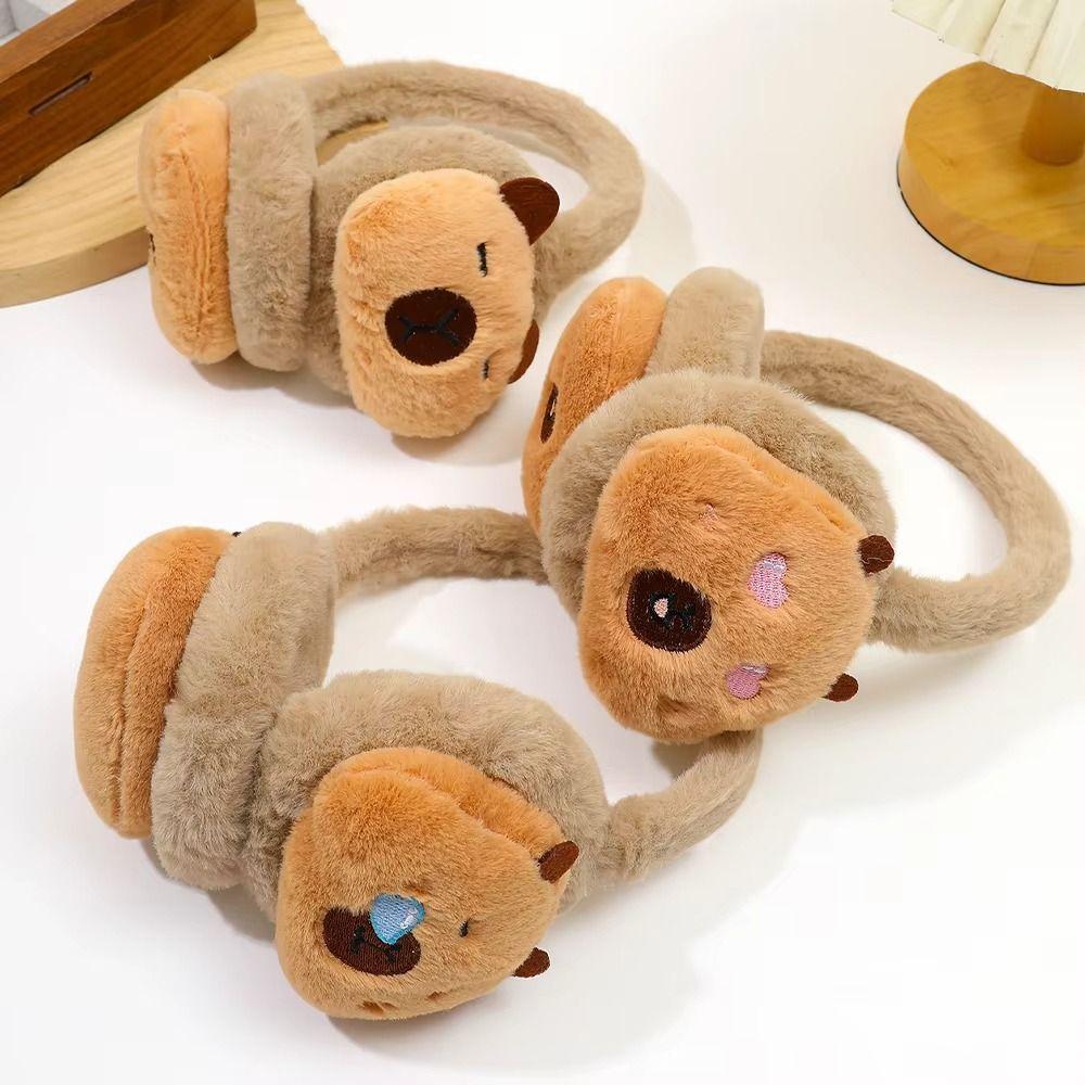 Windproof Capybara Plush Earmuffs Thicken Cold-proof Ear Mask Cute Ear Cover  Holiday Gifts