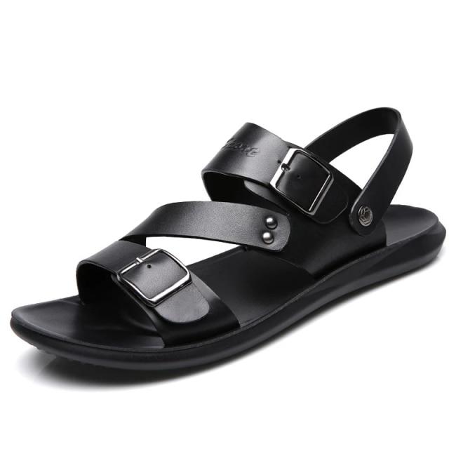Summer Men Sandals Solid Color Casual Men Shoes Fashion Comfortable Open Toe Sandals Soft Beach Footwear For Male Sandalias