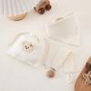 3pcs Organic Cotton Infant Bandana Bib And Pacifier Holder Combo Includes Washable Storage Pouch Baby Shower Gift Set