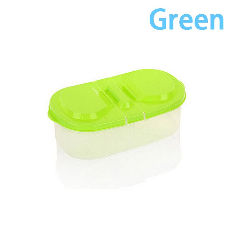 

Многофункциональный контейнер с двумя отделениями и крышкой, пластиковый контейнер для хранения продуктов, фруктов, герметичная банка для кухни зелёный