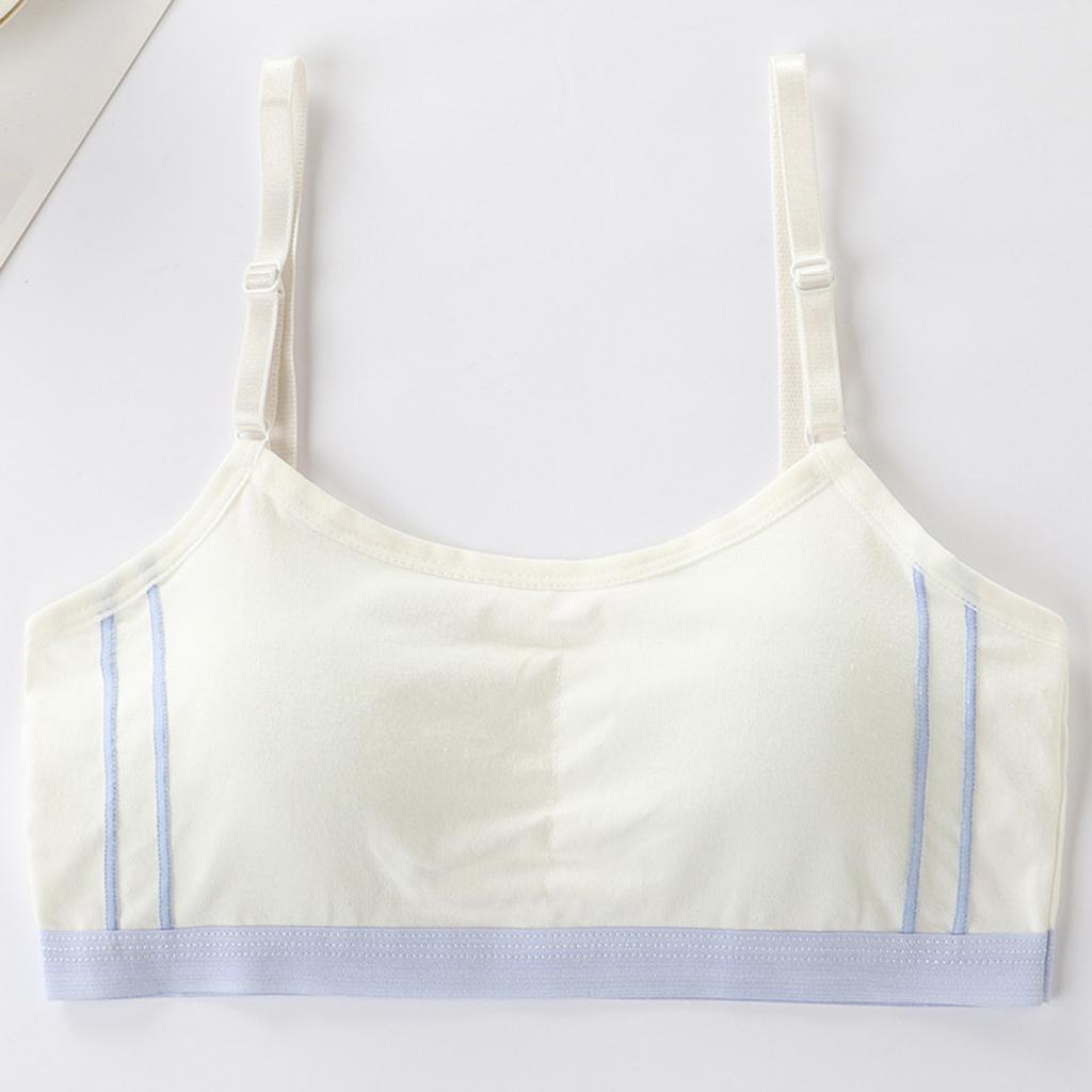 Adjustable Shoulder Strap Sports Bra For Girls (10-14 Years Old) With Fixed Cup