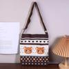 Cute Cartoon Relax Bear Crossbody Bag Large Capacity Canvas Shoulder Bag Lovely Portable Messenger Bag For Girls Gift