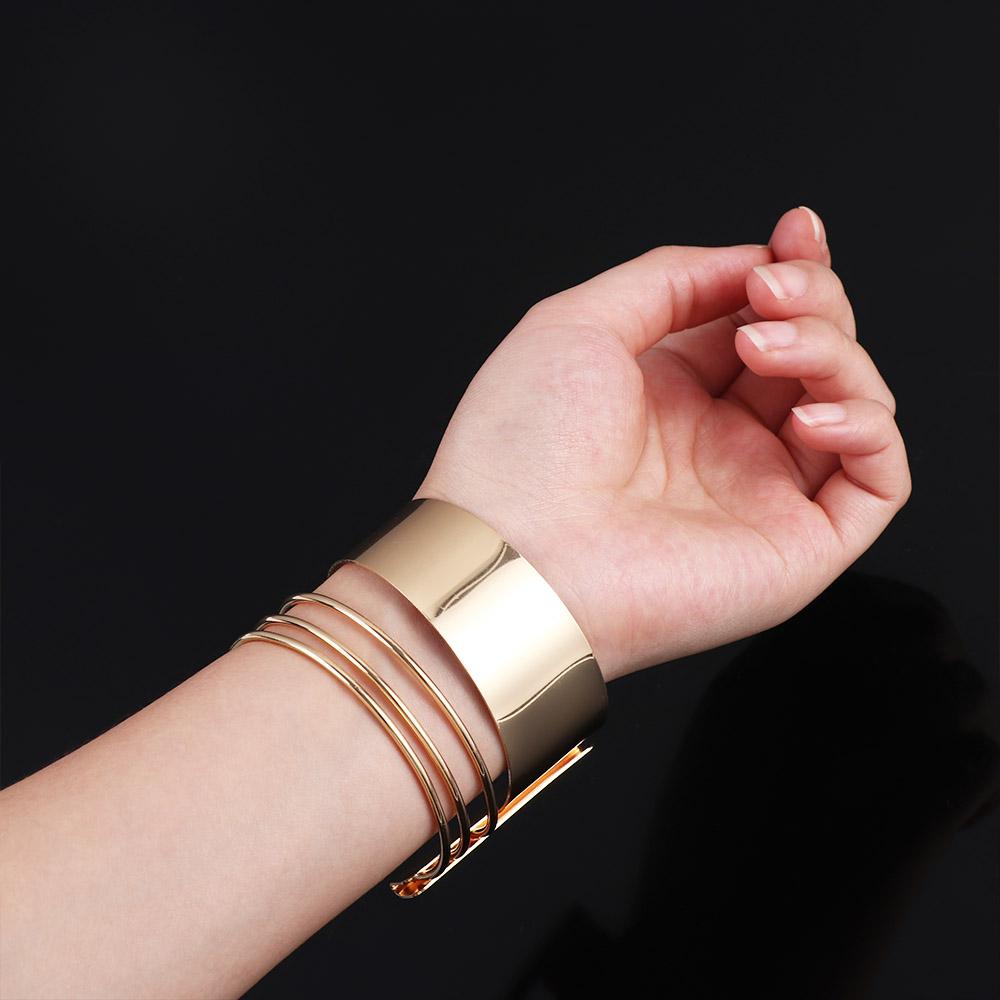 Hot Sale Jewelry Punk Personality Punk Cuff Exaggerate Bangles Zinc Zinc Alloy Luxurious Hollow Out