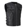 Men's Casual Imitation Leather Vest Spring and Autumn Cross-border Korean Version of Fashion Trend Single-breasted Jacket Vest Men's