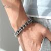 Unisex Bracelet Motorcycle Chain Design Stainless Steel Punk Hip-Hop Style Luster Smooth Wrist Bangle for Various Occasions