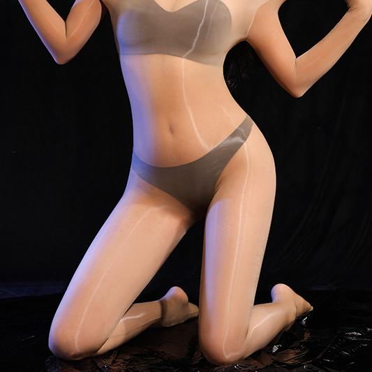 Unisex Shiny Bust Seamless Nylon Catsuit Bodystocking Penis Sheath Close Open Crotch Bodysuit Tights Sexy Leotard Conjoined Body