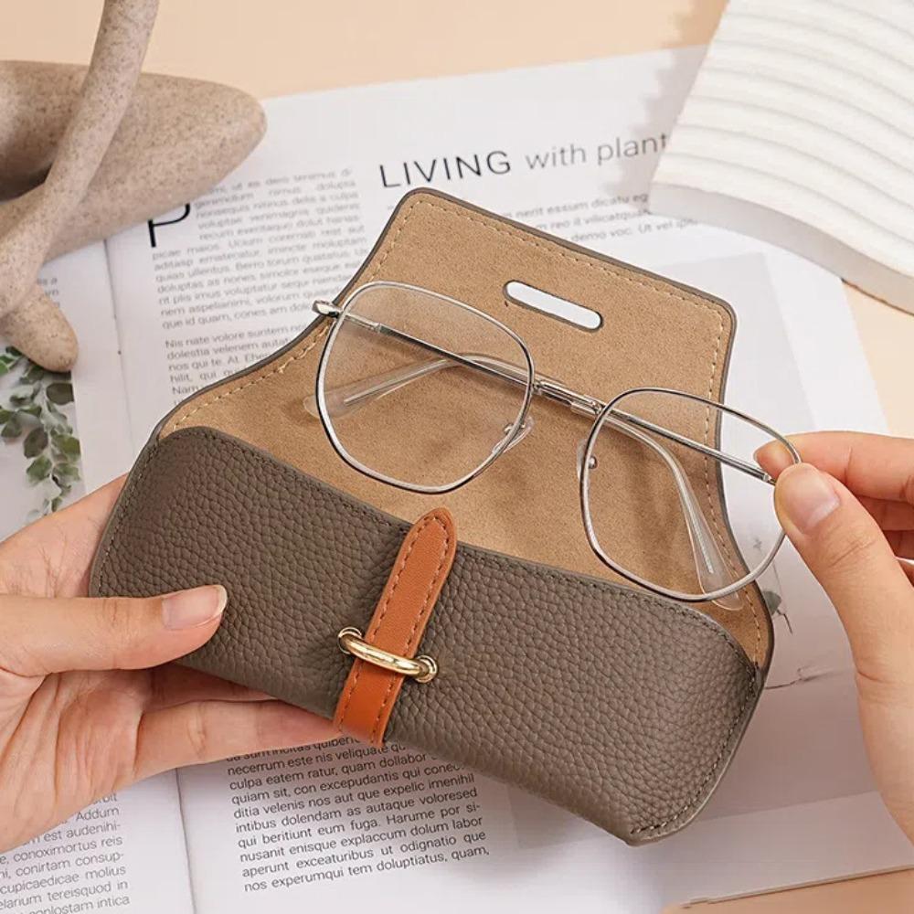 Ins Glasses Storage Bag Pu Sunglasses Pouch Portable PU Leather Glasses Bag  Travel