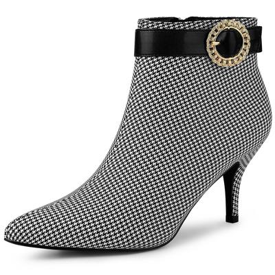 Allegra K Damen Mesh Stiletto Stiefeletten, Schwarz, Größe 28.0 cm