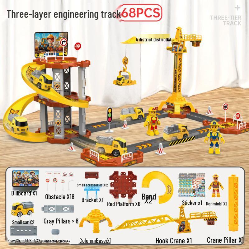 Kids' DIY Racing Car Slide Track Educational Assembly Toy