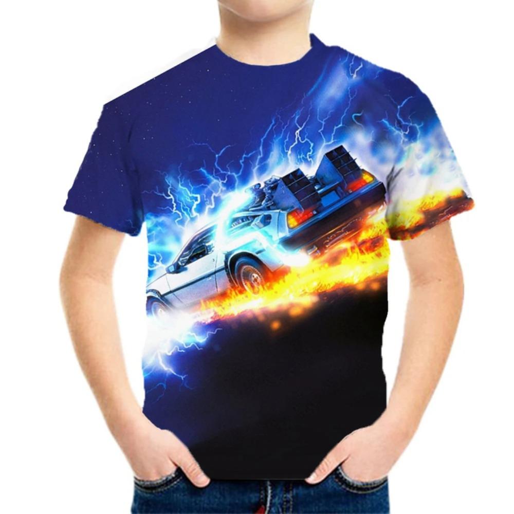 Racing Cars Graphic Printe T Shirts Boys Girls Gift Kids Short Sleeve Tops for Children Clothes From 2 To 8 Years Male T-Shirts