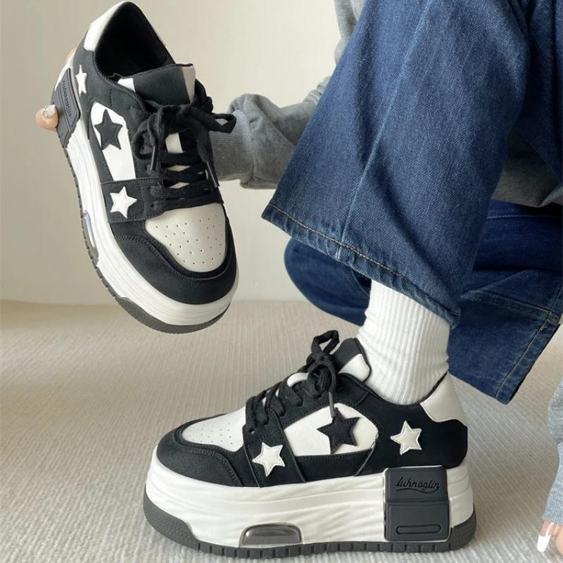 2025 New Women's Sneakers Star Skateboard Trainers Mesh Platform Casual Shoes for Women Tennis Shoes Skate Flats tenis de mujer