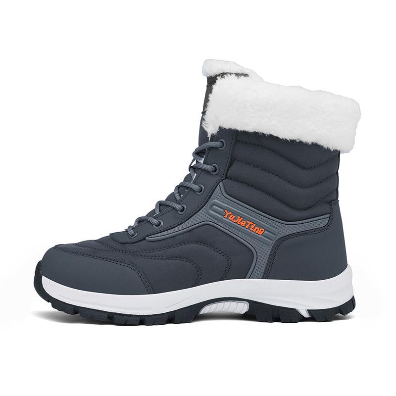 Unisex Mid-Calf Winter Snow Boots with Velvet Lining - Warm Outdoor Footwear for Men and Women