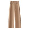 Women's 2025 Beige Wide-Leg High-Waisted Slimming Pants - Spring & Autumn Casual Straight-Leg Trousers