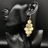 European Multi-Layer Electroplated Metal Round Earrings - Exaggerated Style