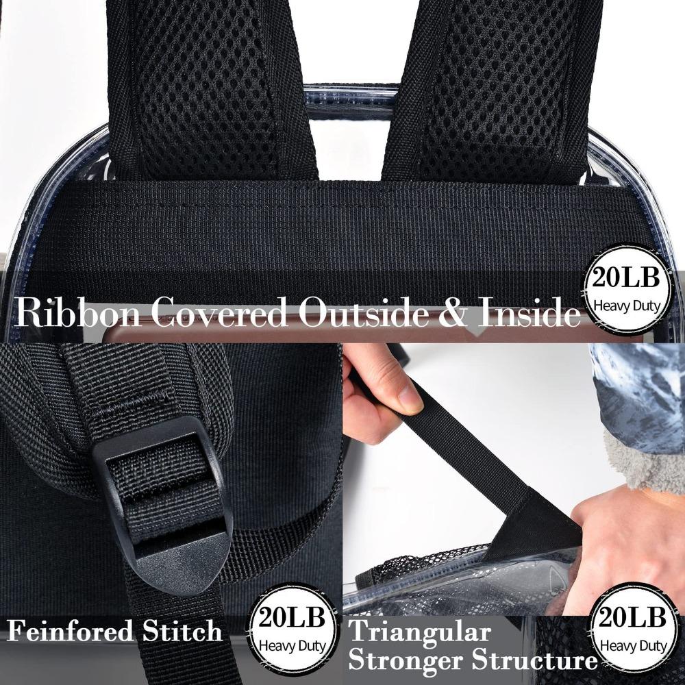 Water-Resistant Clear Backpack  for Concert Sport Event Work Security Travel Festival