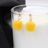 E259 Korean-Style Autumn/Winter Furry Ball Earrings - Cute Candy Color