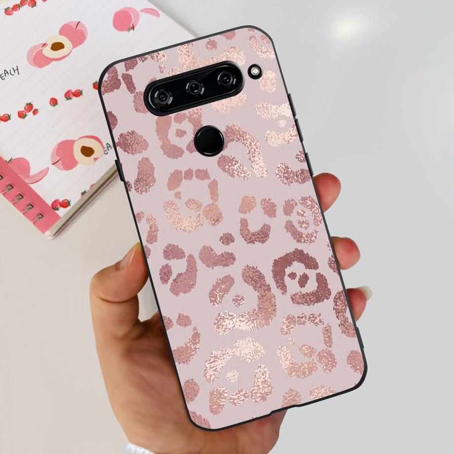 For LG V40 ThinQ Case Cover For LG V35 V35+ ThinQ Soft TPU Silicone Cases Fashion Flower Cute Pattern Funda For LGV40 ThinQ Capa