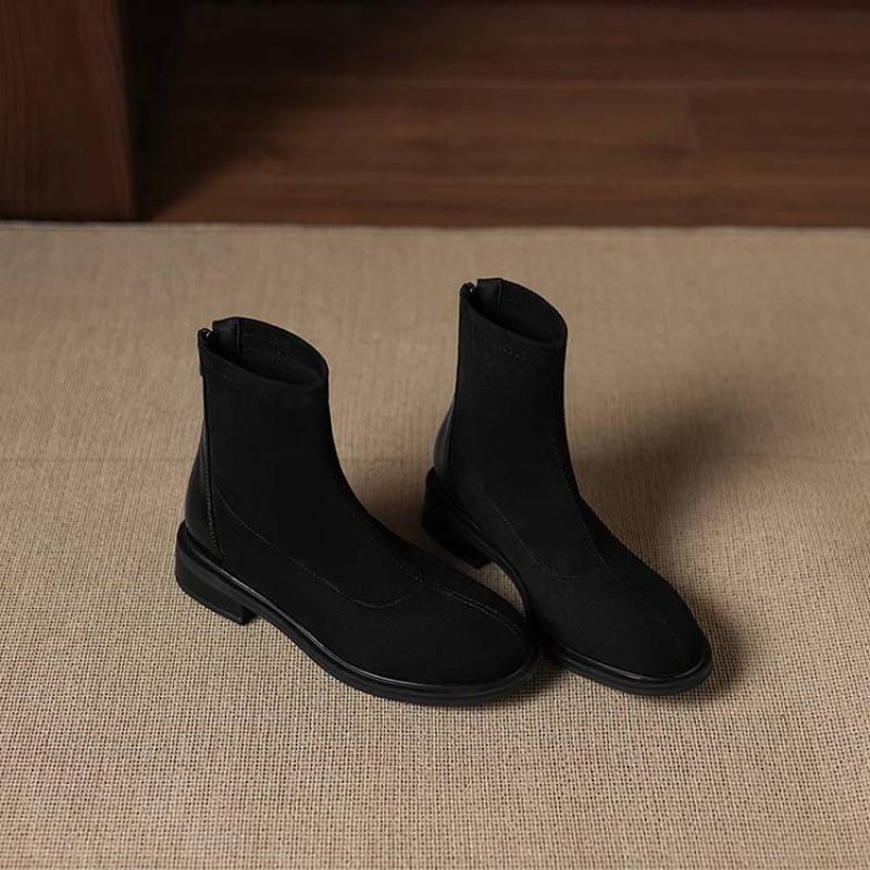 

Осенне-зимние женские замшевые ботинки Мартин однотонные на низком каблуке большого размера женские ботинки с круглым носком корейская версия полусапоги новые кожаные ботинки w 39