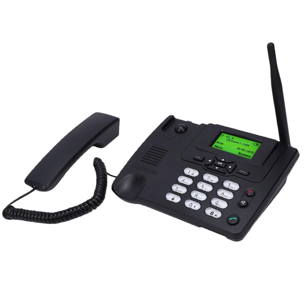 Wireless Desktop Phone 2G Fixed Cordless Landline Phone with 2.4 Inch Display FM Radio Alarm Clock Caller ID Built in
