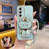 Phone Case For MOTO G73 G13 G23 G42 G54 G53 G52 G32 G22 G60 G30 G20 G10 Rabbit Mirror Bracket,Hand Rope Electroplated Soft Shell