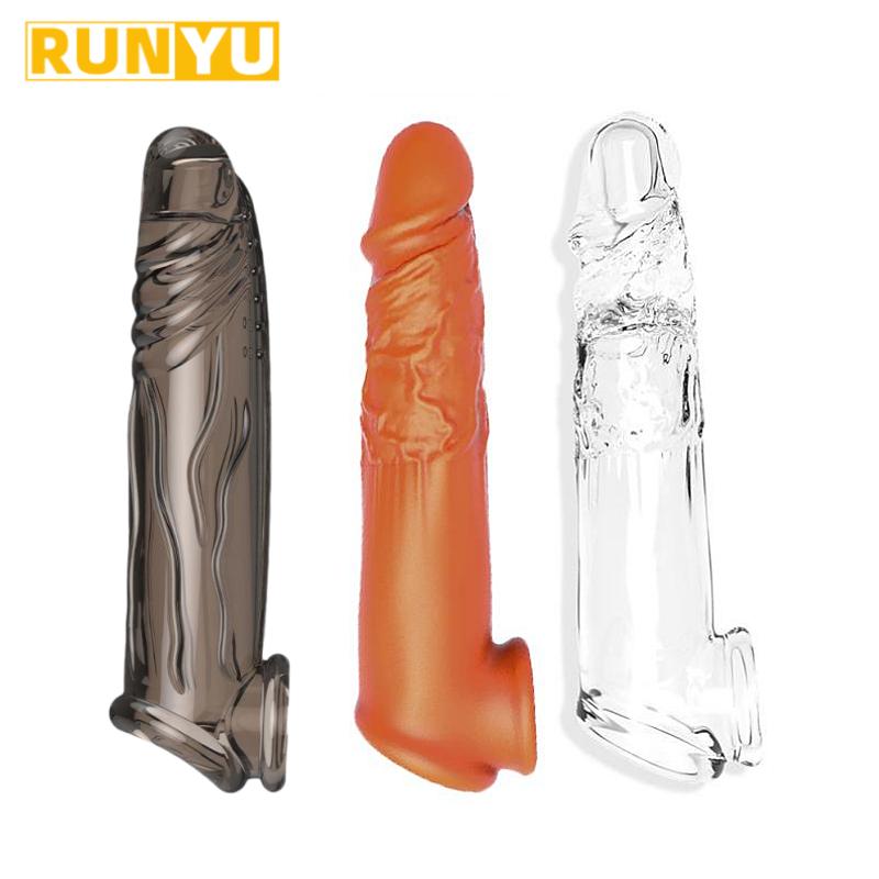 Condoms Silicone Penis Extender Enlargement Sleeves Delayed Ejaculation For Adults Intimate Goods Reusable Condom Cock Rings