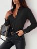 Summer Turn Down Collar Women OL Workwear Blouse Tops Casual Female Solid Color Button Slim Shirt Tops