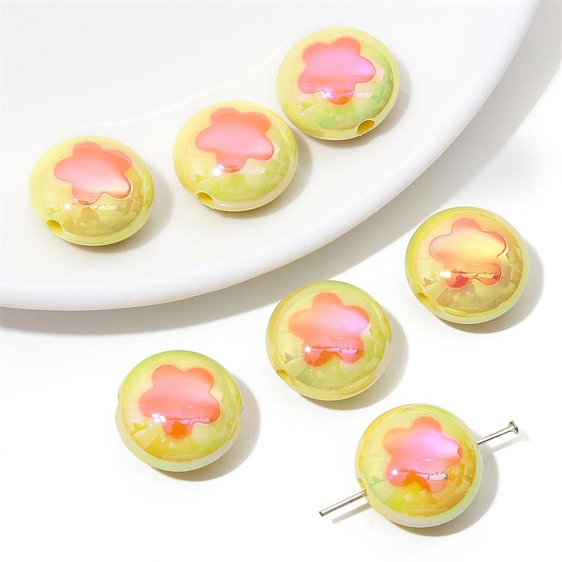 Akrylové pokovené barevné makaróny Vícebarevné krémové korálky s medvídky pro DIY Náhrdelník Náramek Náušnice Výroba šperků