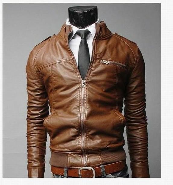 Special Spring and Autumn Slim Fit Men's Stand-Up Collar Jacket Business Casual Locomotive PU Leather Jacket Men's Jacket
