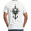 Nautical Skull Anchor Graphic Tee for Unisex Unisex Vintage Compass Print Tshirt 100 Cotton Short Sleeve Casual Summer Top