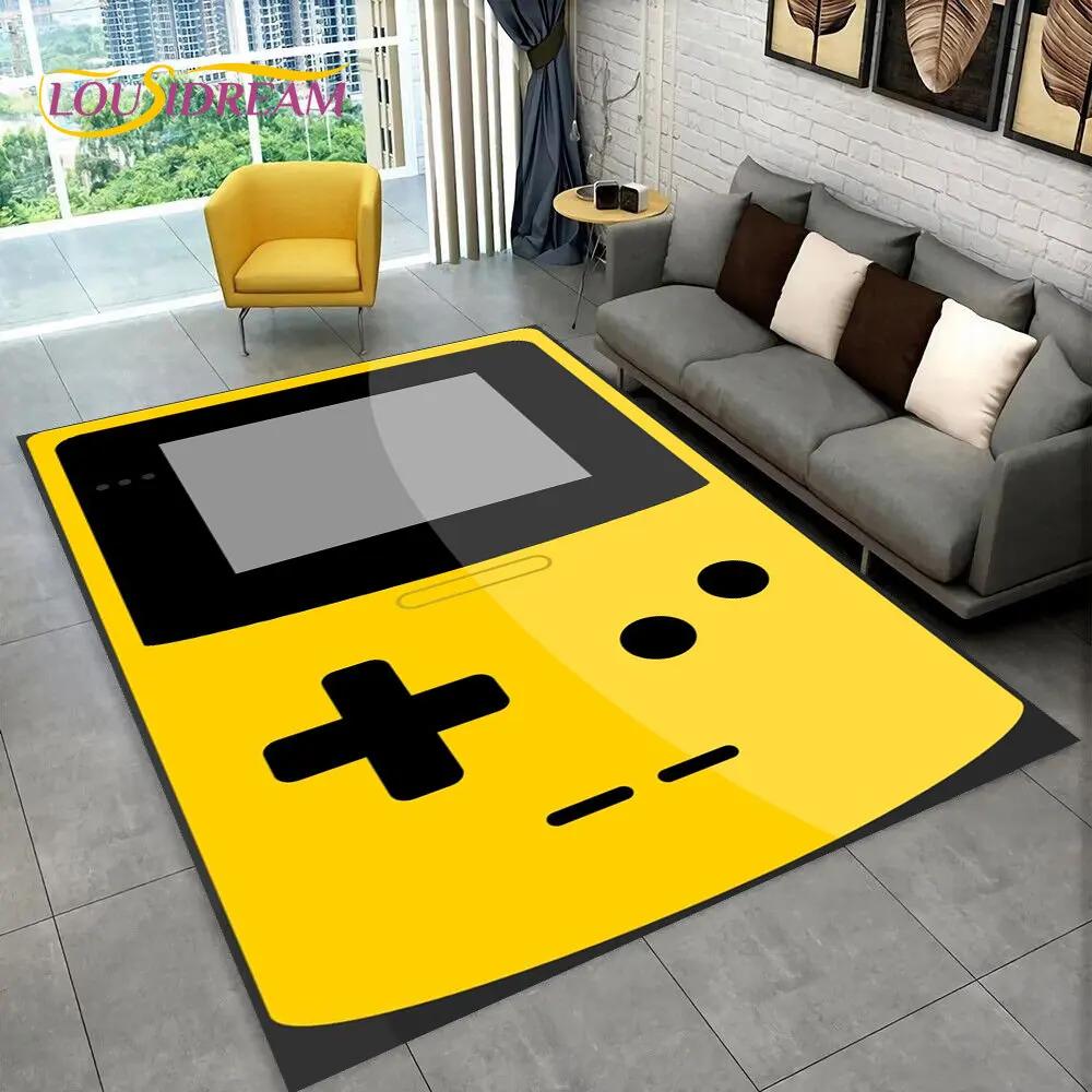 Teppich mit Retro-Spielkonsole Game Boy GBA, Teppich für Zuhause, Wohnzimmer, Kinderzimmer, Sofa, Fußmatte, Dekor, rutschfeste Bodenmatte