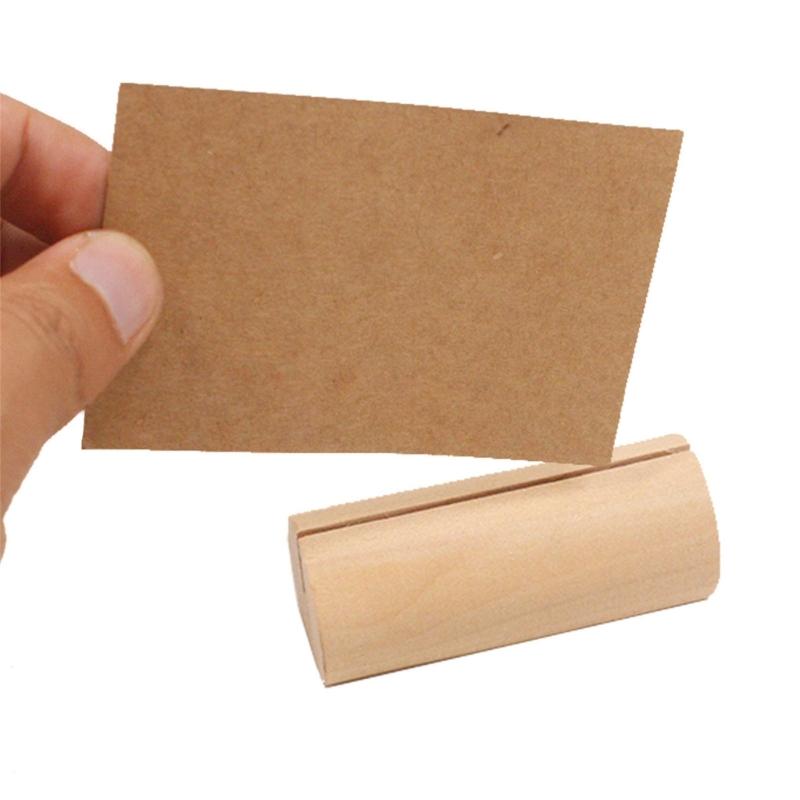 20Pcs Wood Table Number Holders Stand Wood Name Card Holders Wood Name Cards Food Label Memos Photo Holders for Wedding
