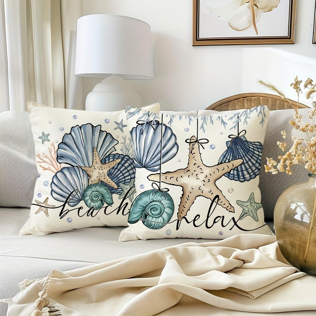 Summer Starfish and Shell PillowcaseSuitable for sofa car bedroom decorative cushion cover pillow cover