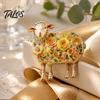 Floral Lamb Brooch Rhinestone for Women, Flower Sheep Alloy Lapel Women Pin, Animal Jewelry Clothing Suits Scarves Bags Pin